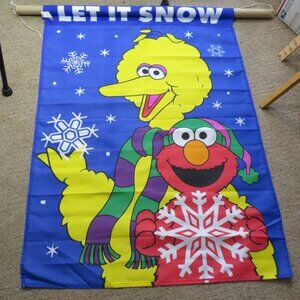Sesame Street LET IT SNOW Polyester outdoor flag DOUBLE SIDED Winter